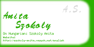 anita szokoly business card